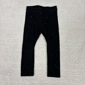Cat‎ & Jack Leggings Toddler Girl 2T Black Silver Sparkle Pull On Stretch